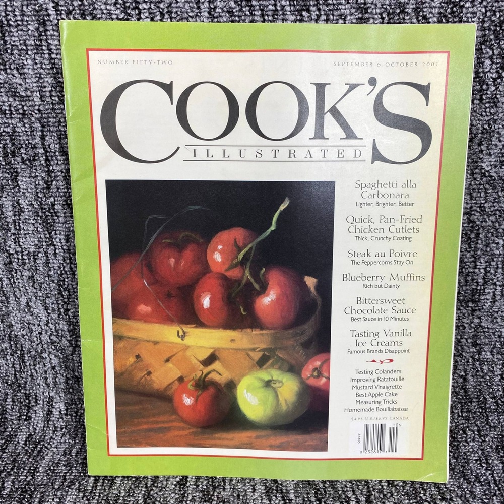 Vintage Cooks Illustrated Magazine Sept Oct 2001 Number 52 Recipes